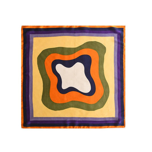 Simple Color Pattern Square Scarf - Vintage MC