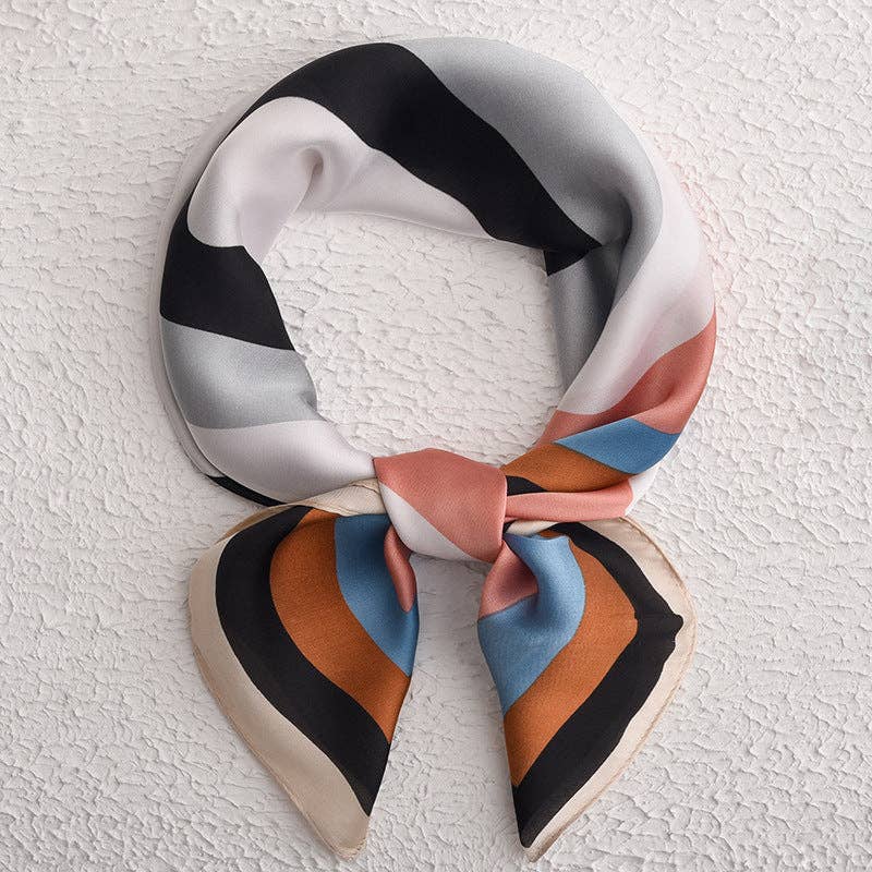 Simple Color Pattern Square Scarf - Vintage MC