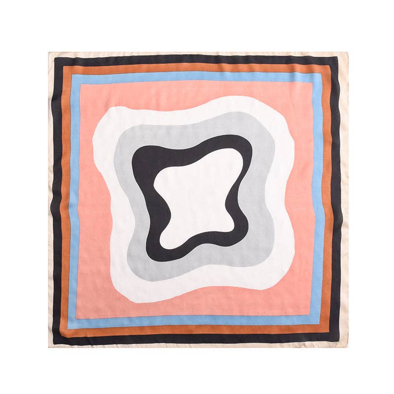 Simple Color Pattern Square Scarf - Vintage MC