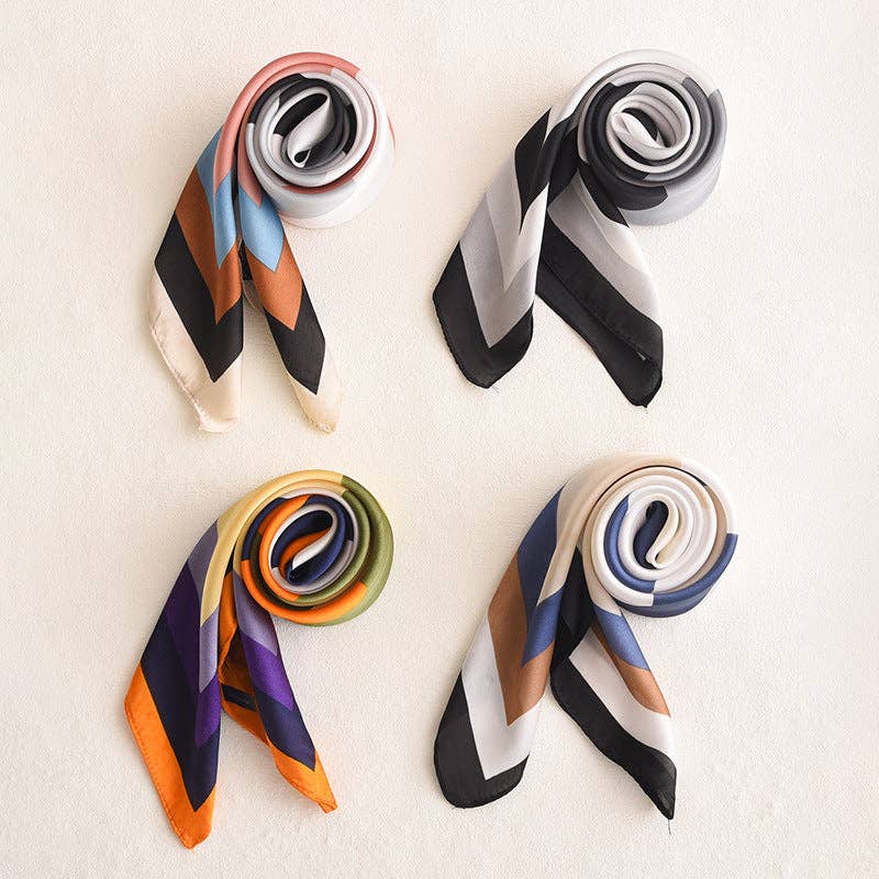 Simple Color Pattern Square Scarf - Vintage MC