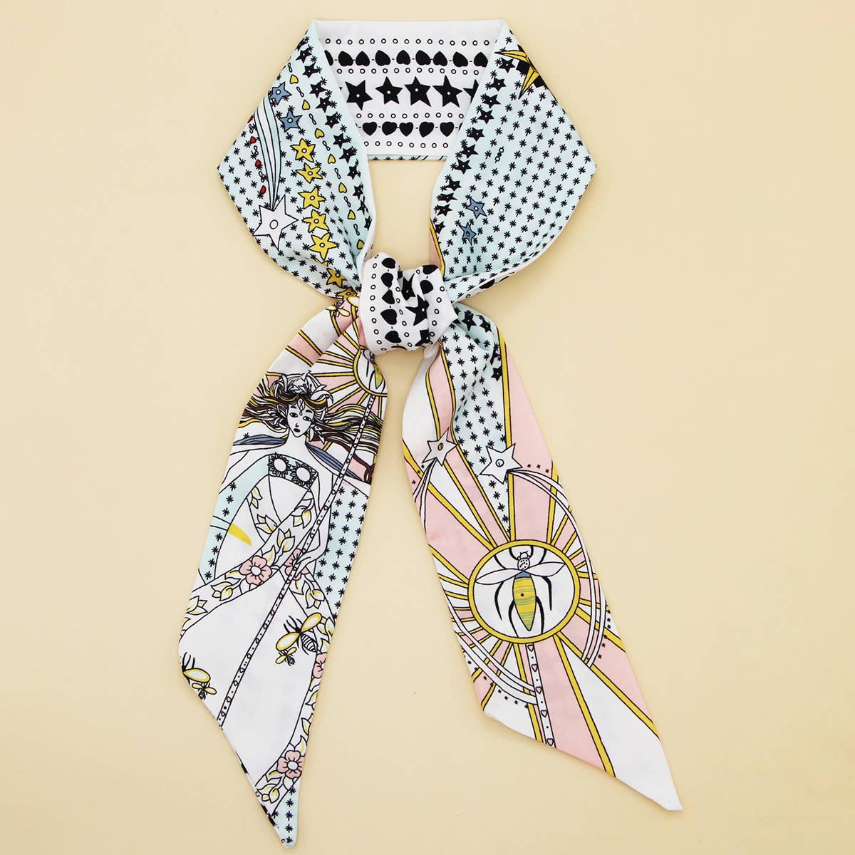 Skinny Floral Ribbon Scarf - Vintage MC