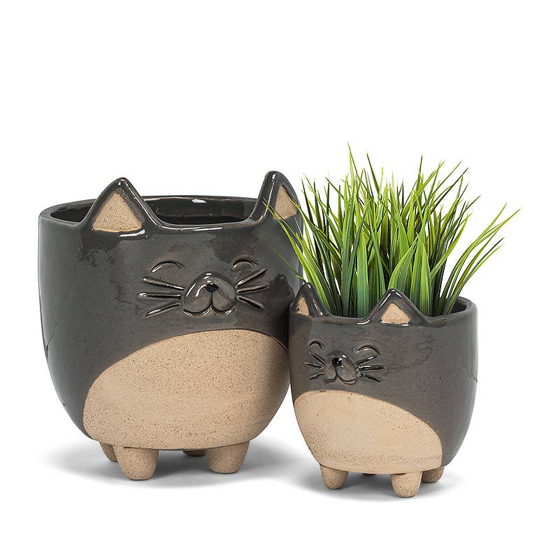 Sm Cat on Legs Planter - 3" H - Vintage MC