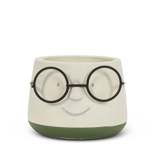 Sm Face Planter w/Glasses - 3.5" D - Vintage MC