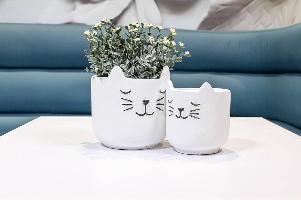 Sm Sleeping Cat Planter - 4.5"H - Vintage MC