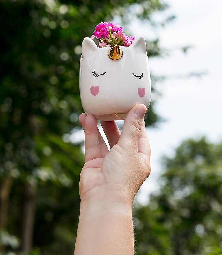 Sm Sleeping Unicorn Planter - 3.5"H - Vintage MC