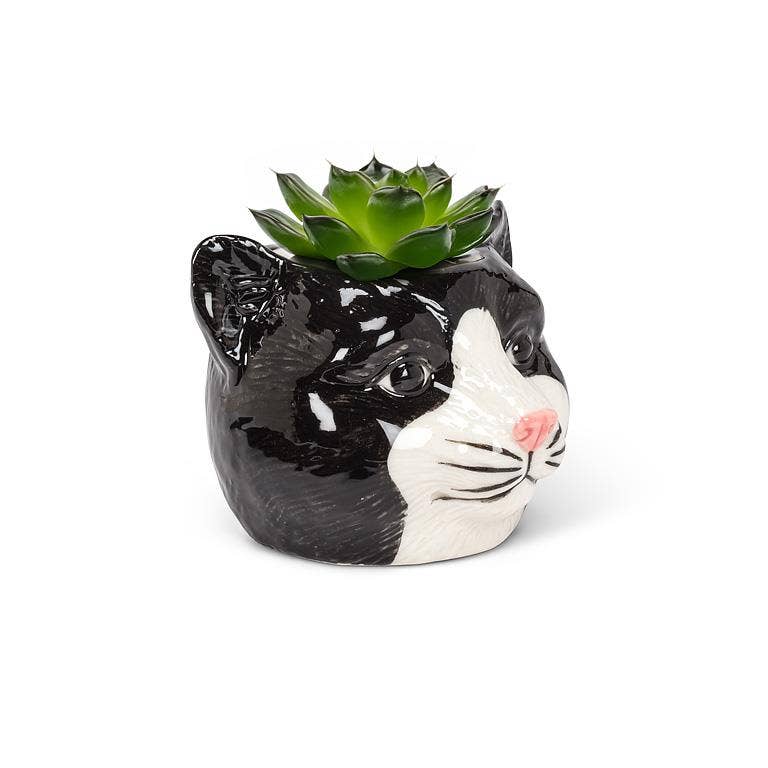 Small Black Cat Planter - 2.5"H - Vintage MC