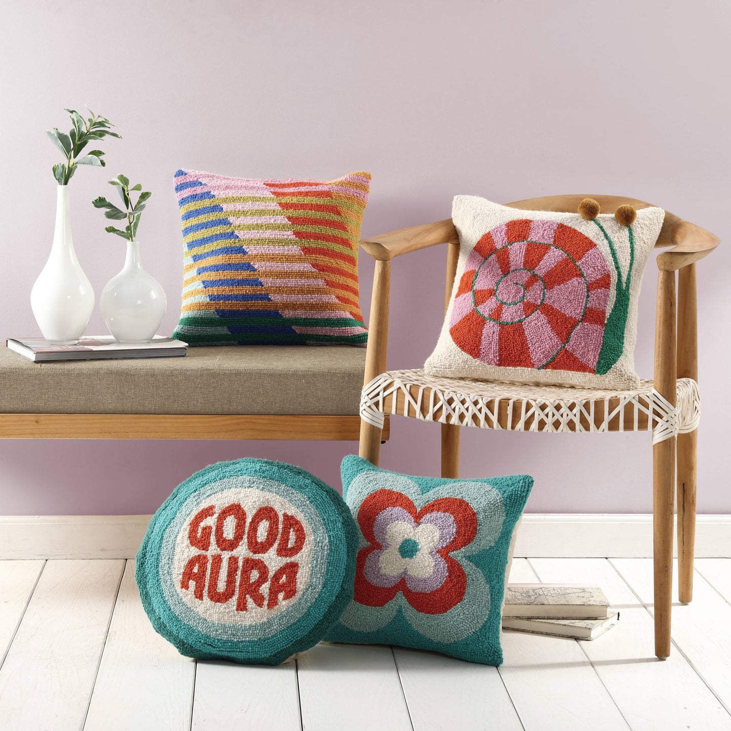 Snail's Pace w/Pom Pom Eyes Hook Pillow - Vintage MC