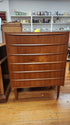 ST0824006 Danish Teak Tall Chest 6 - Drawer - Vintage MC
