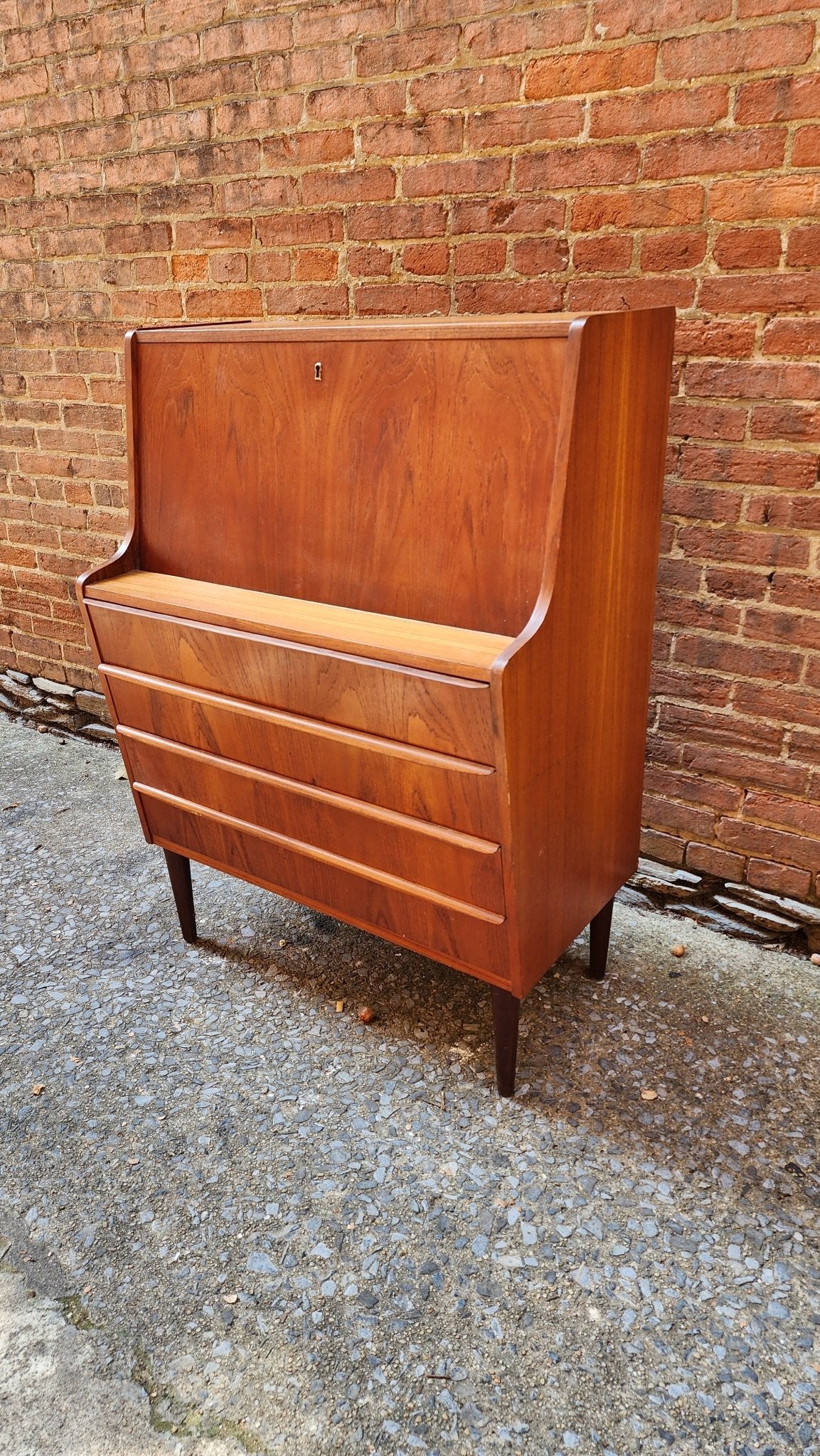 ST1024003 Danish Teak Secretary Writing Desk - Vintage MC