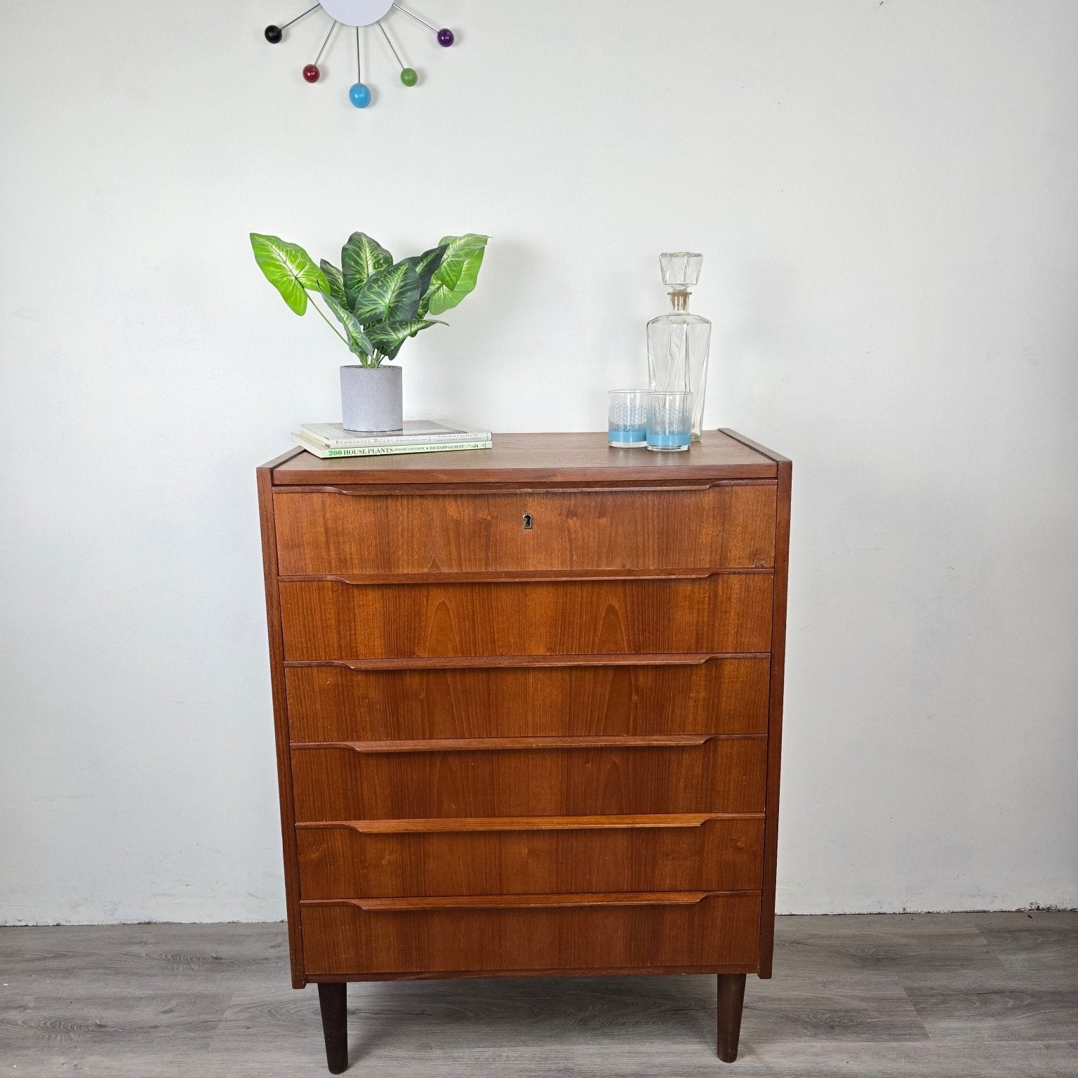 ST24226 - Danish Teak 6 - Drawer Tall Chest - Vintage MC