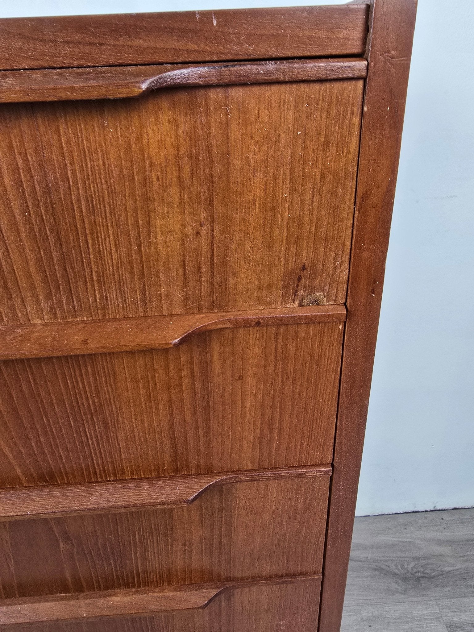 ST24226 - Danish Teak 6 - Drawer Tall Chest - Vintage MC