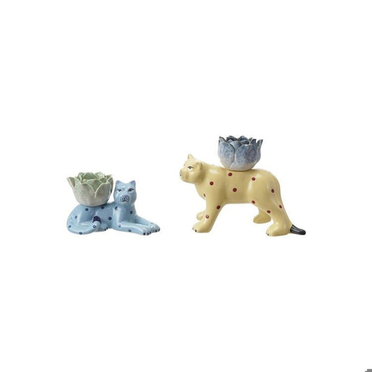Stoneware Tiger Candlestick - Vintage MC