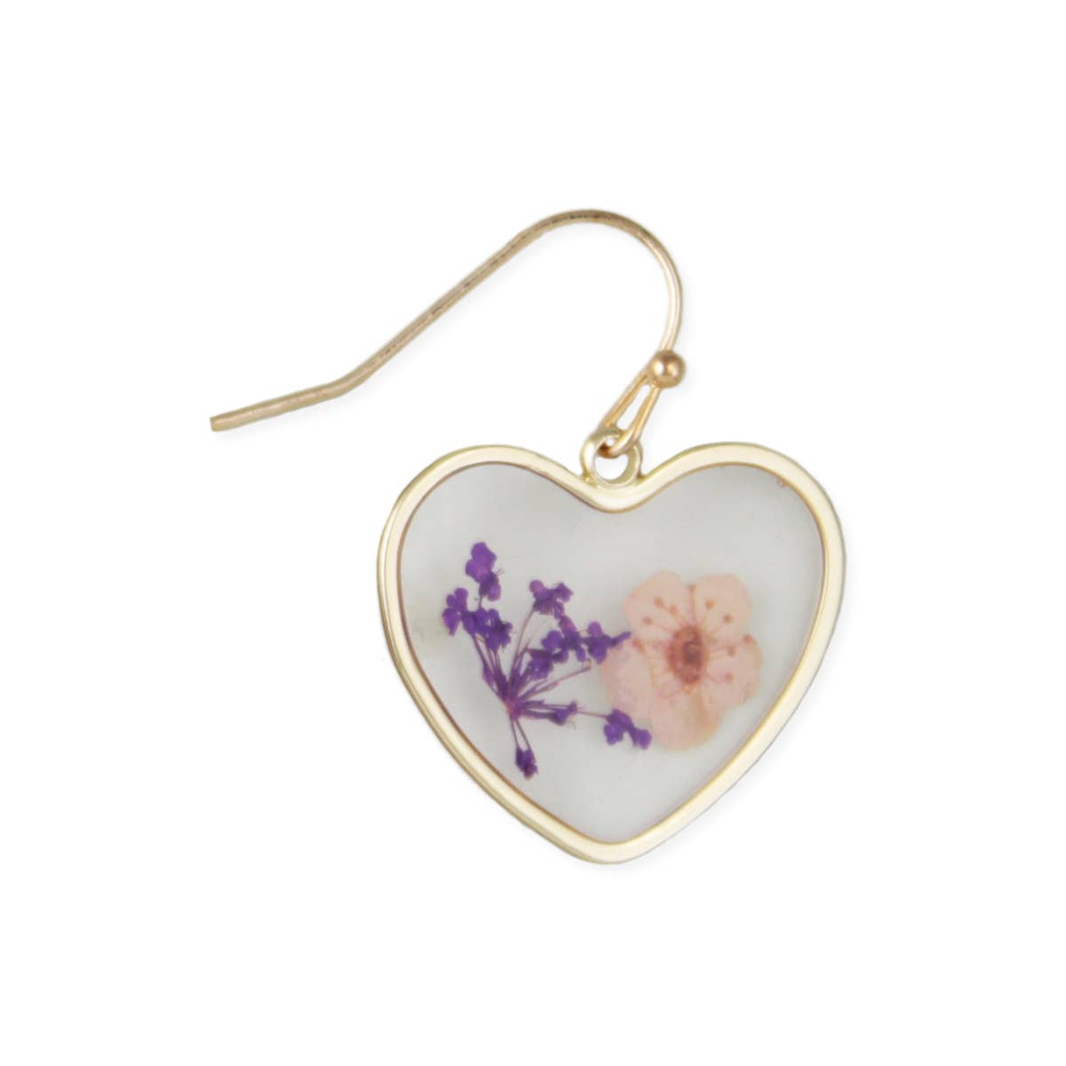 Sweet Heart Dried Flower Earrings - Vintage MC