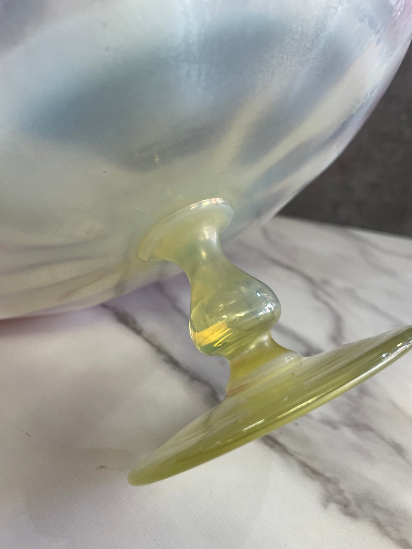 Tiffany & Co. Signed Glass Favrile Footed Compote - Vintage MC