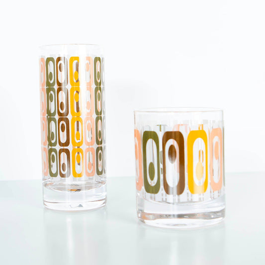 Tiki Mid Century Modern Inspired Highball Cocktail Glass - Vintage MC