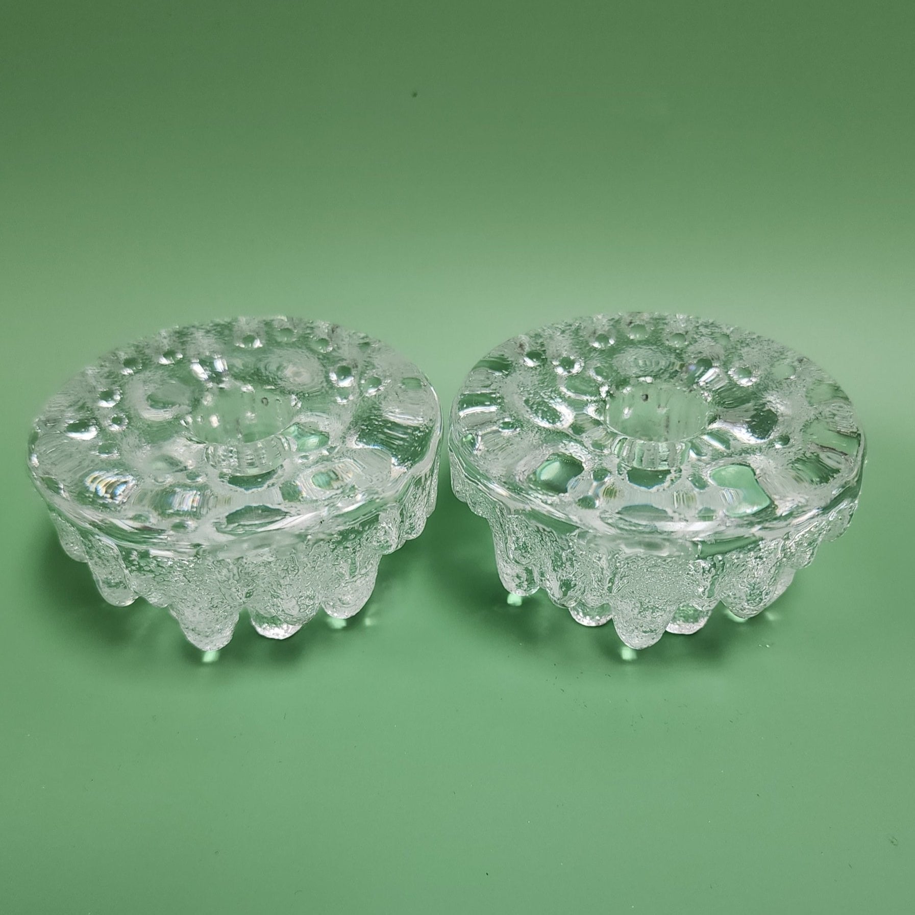 Viking Glass Candle Holders - Vintage MC