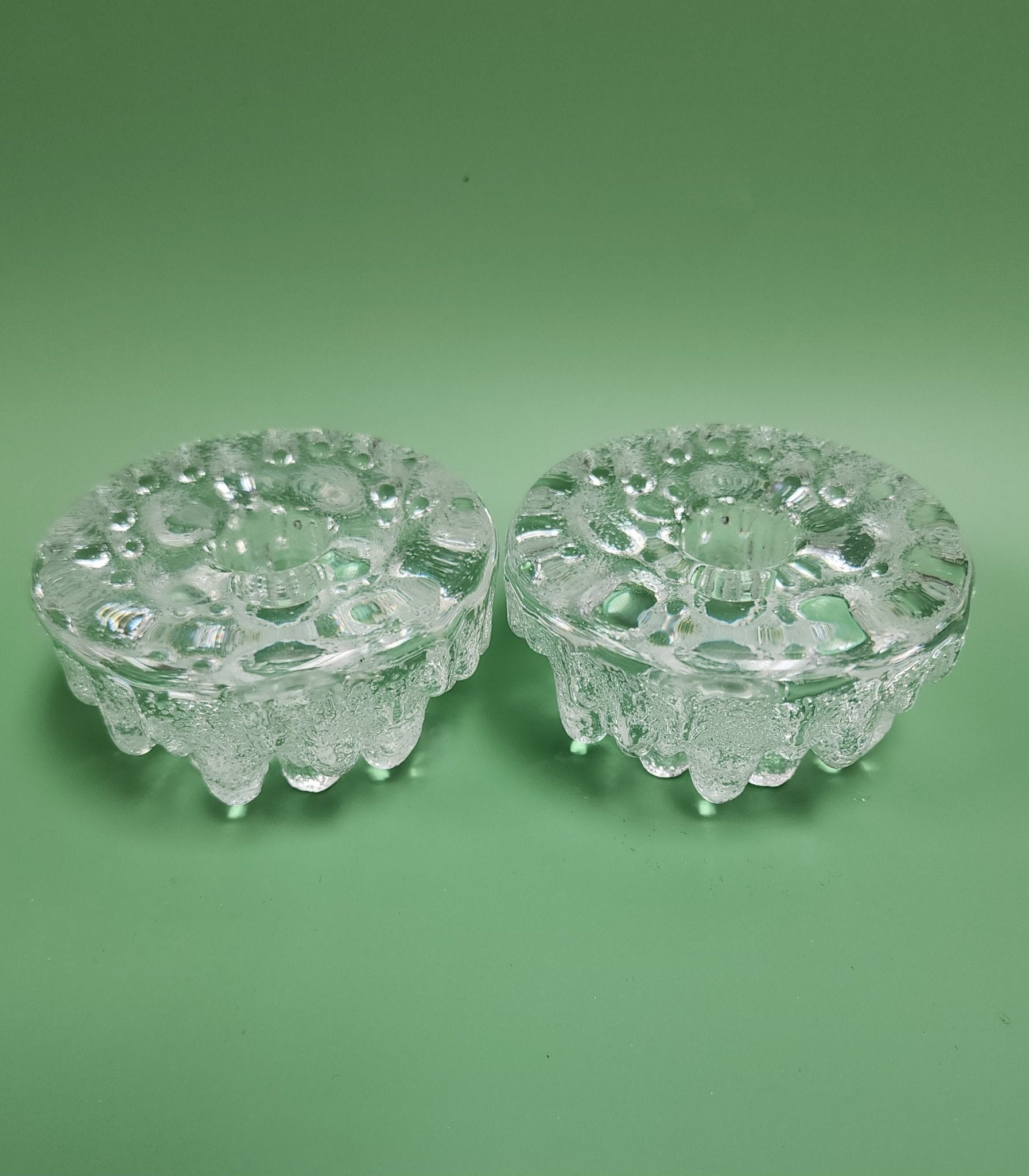 Viking Glass Candle Holders - Vintage MC