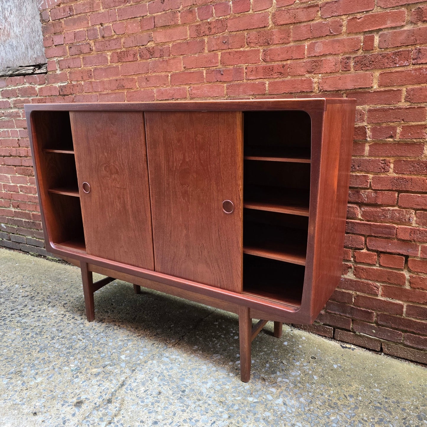 Vintage Danish Teak Tall Credenza Bar - Vintage MC