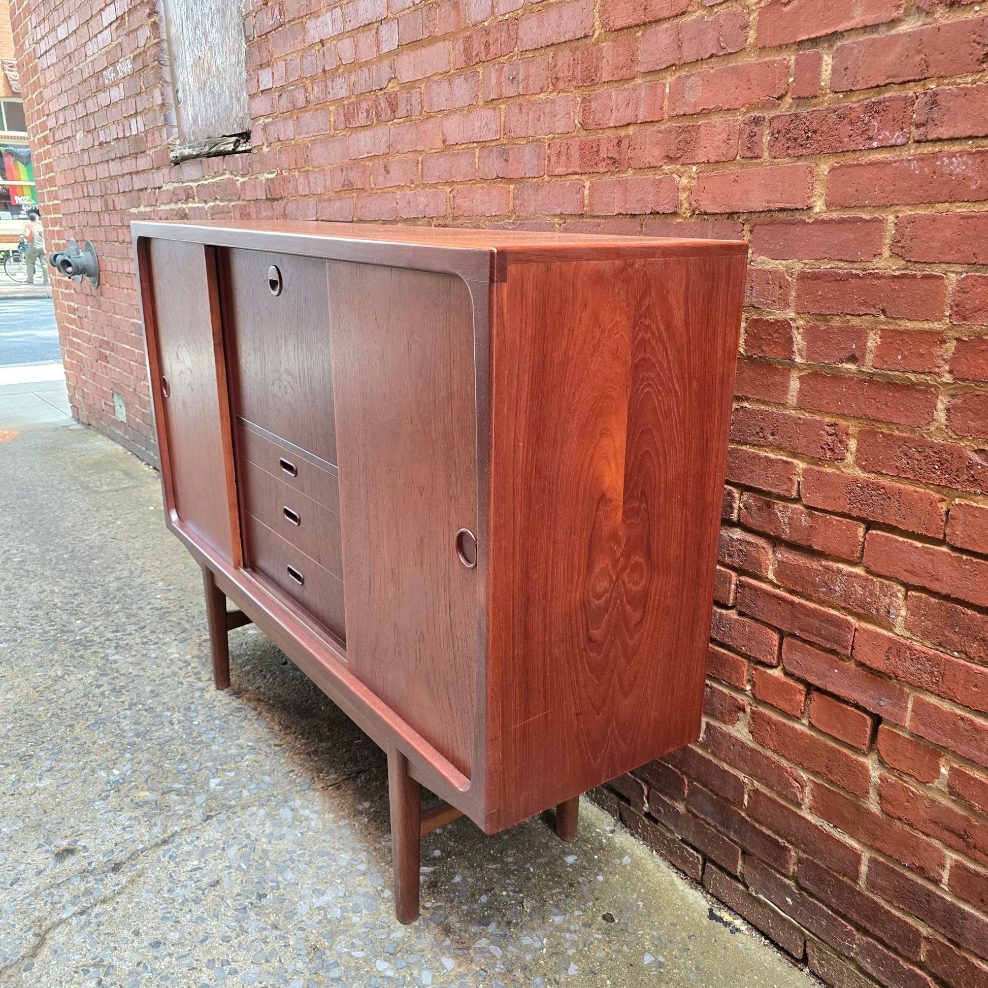 Vintage Danish Teak Tall Credenza Bar - Vintage MC