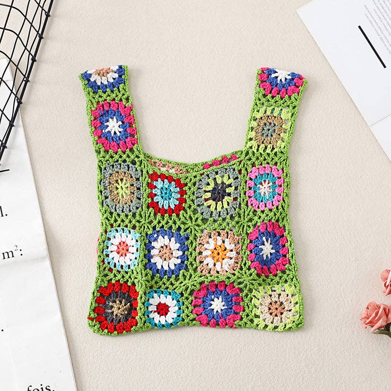 Vintage Handmade Crochet Bag - Exquisite Handcrafted Handbag - Vintage MC