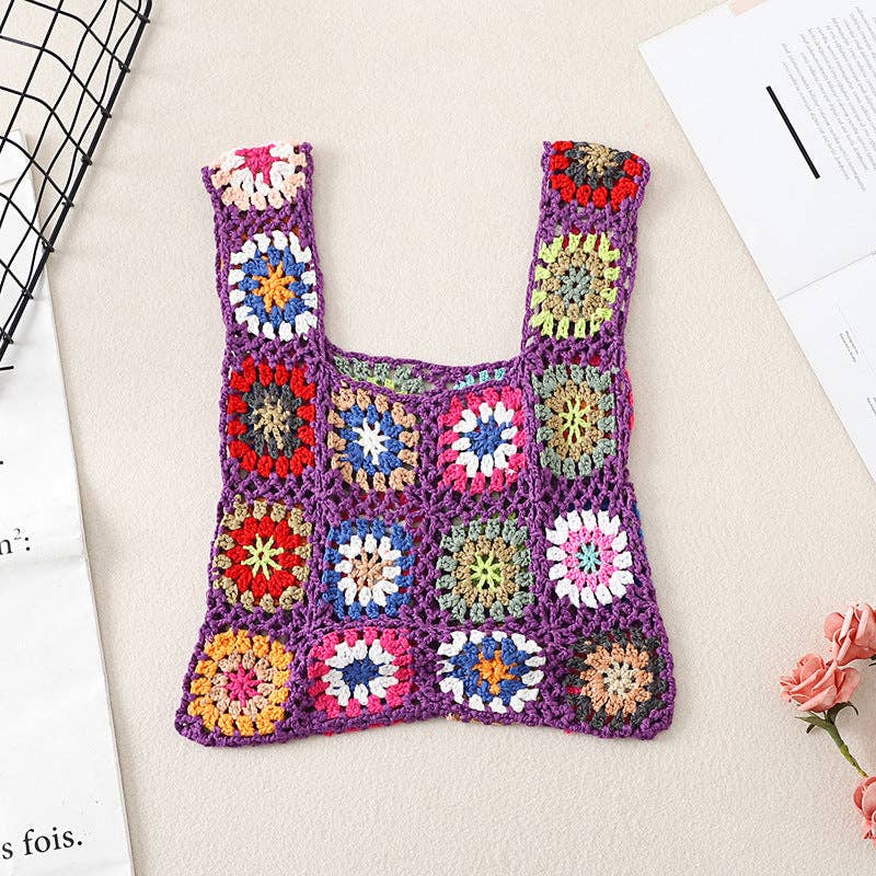 Vintage Handmade Crochet Bag - Exquisite Handcrafted Handbag - Vintage MC