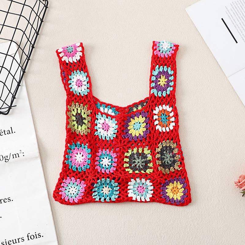 Vintage Handmade Crochet Bag - Exquisite Handcrafted Handbag - Vintage MC