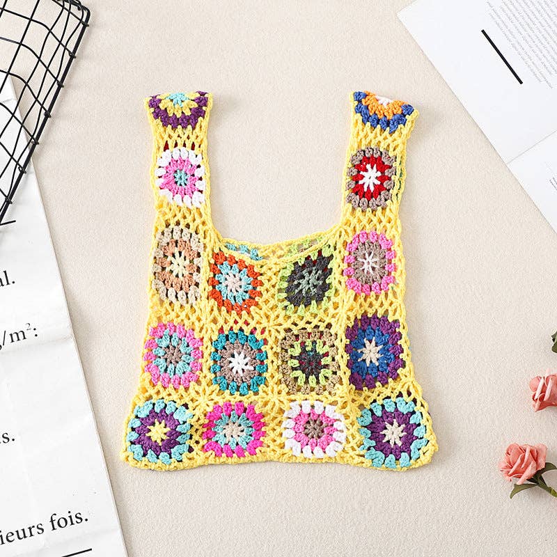 Vintage Handmade Crochet Bag - Exquisite Handcrafted Handbag - Vintage MC