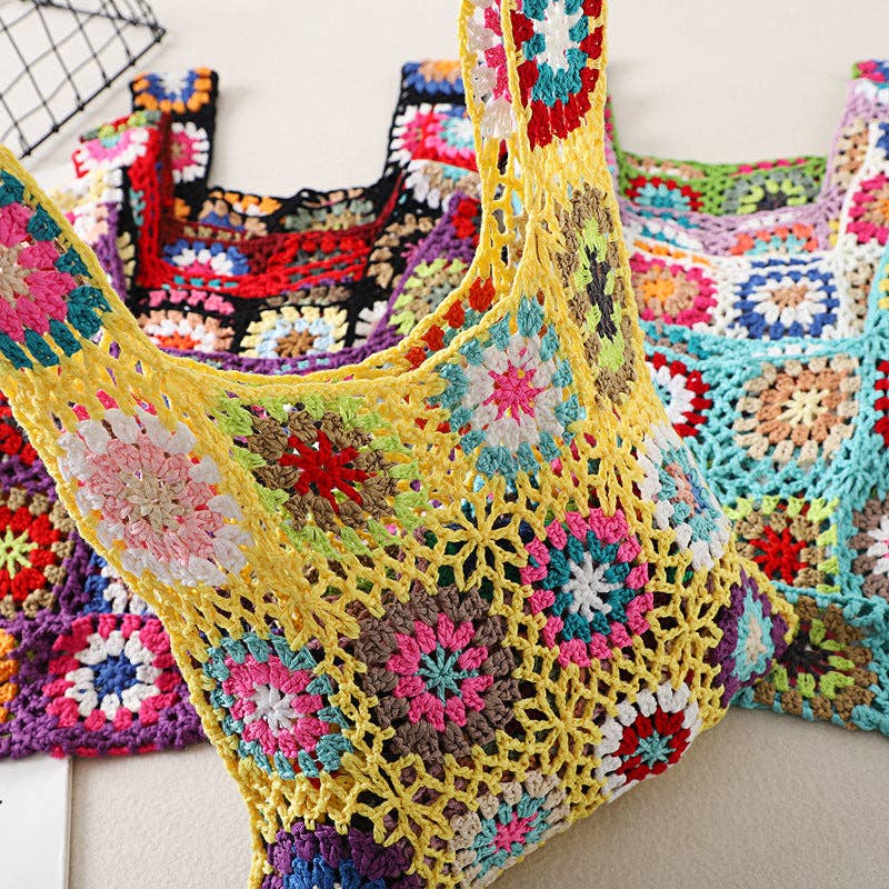 Vintage Handmade Crochet Bag - Exquisite Handcrafted Handbag - Vintage MC