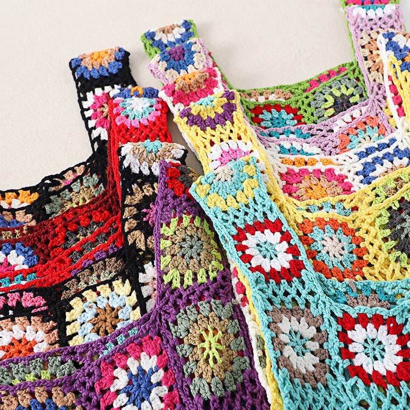 Vintage Handmade Crochet Bag - Exquisite Handcrafted Handbag - Vintage MC