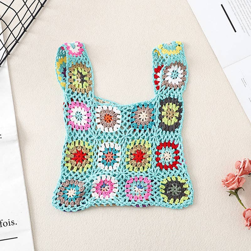Vintage Handmade Crochet Bag - Exquisite Handcrafted Handbag - Vintage MC