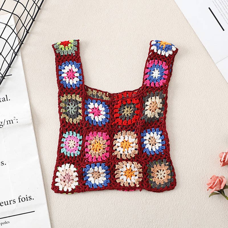 Vintage Handmade Crochet Bag - Exquisite Handcrafted Handbag - Vintage MC