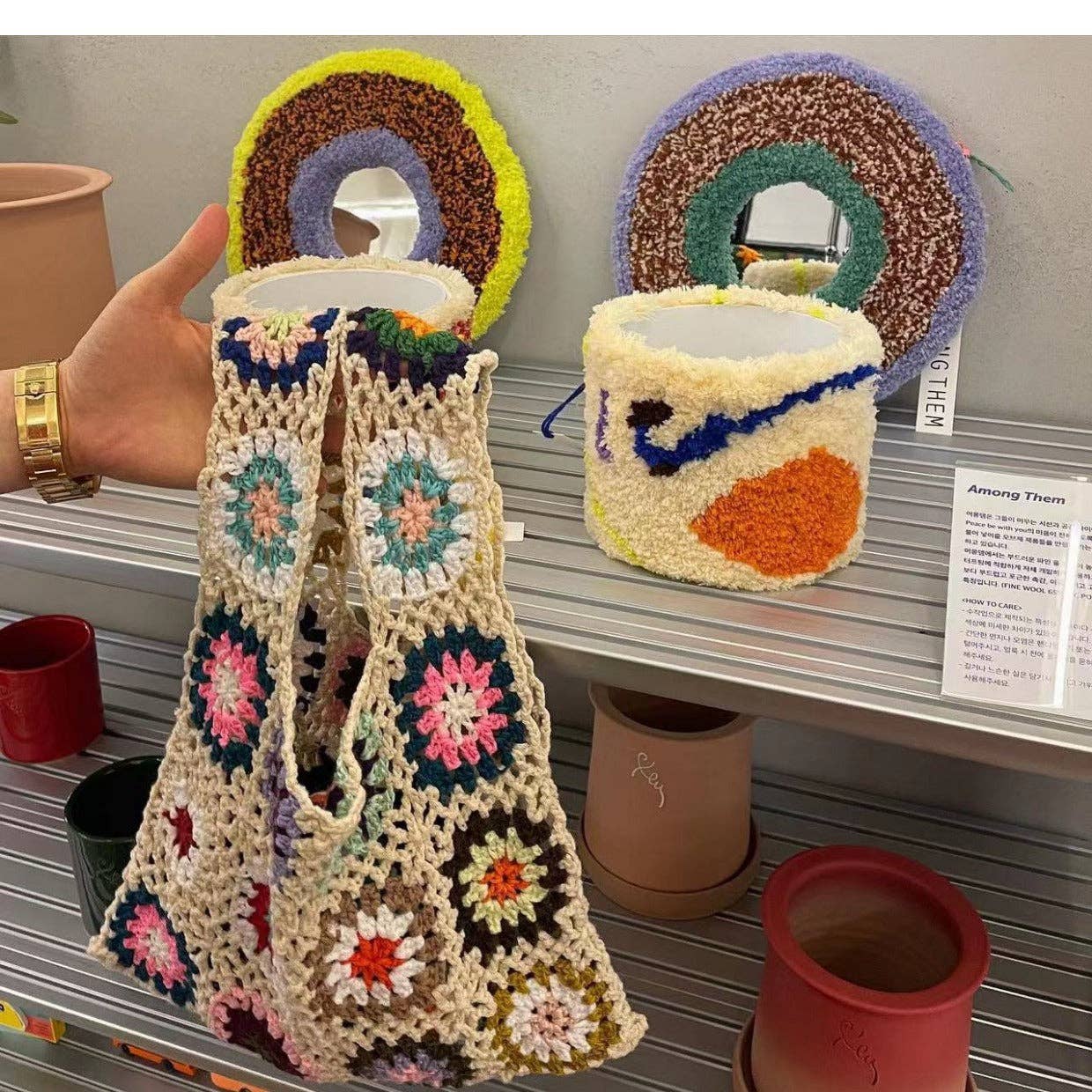 Vintage Handmade Crochet Bag - Exquisite Handcrafted Handbag - Vintage MC