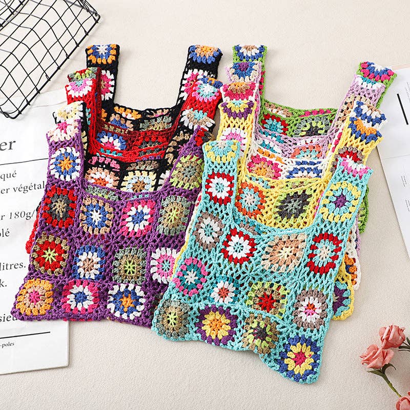Vintage Handmade Crochet Bag - Exquisite Handcrafted Handbag - Vintage MC