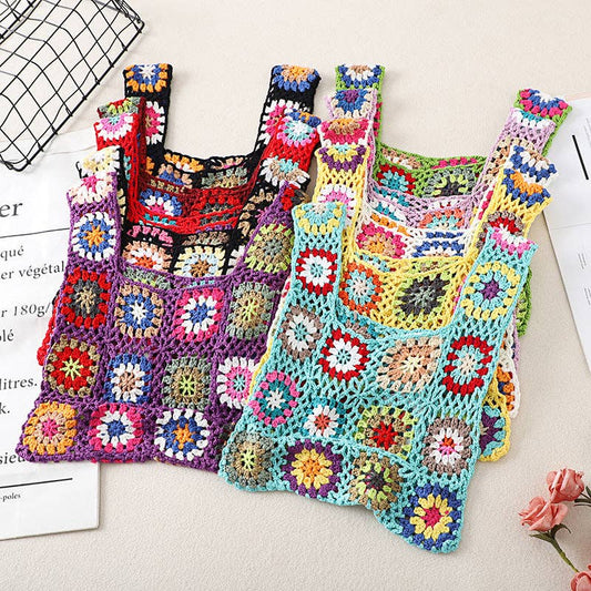 Vintage Handmade Crochet Bag - Exquisite Handcrafted Handbag - Vintage MC