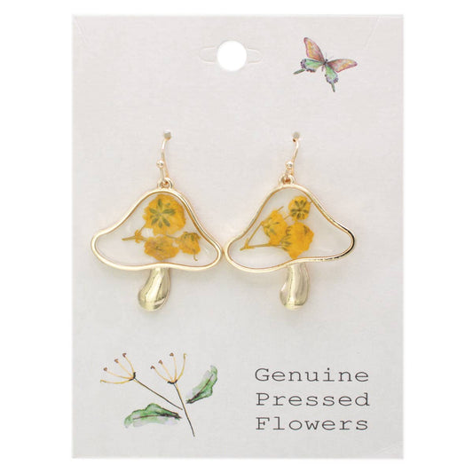 Vintage Toadstool Dried Flower Earrings - Vintage MC