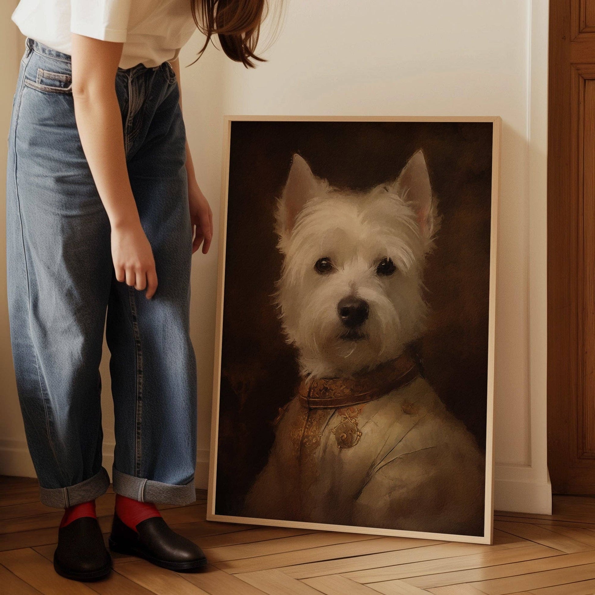 West Highland White Terrier Westie Dog Portrait Print - Vintage MC
