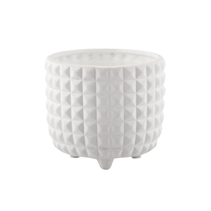 White Hobnail Planter - Vintage MC