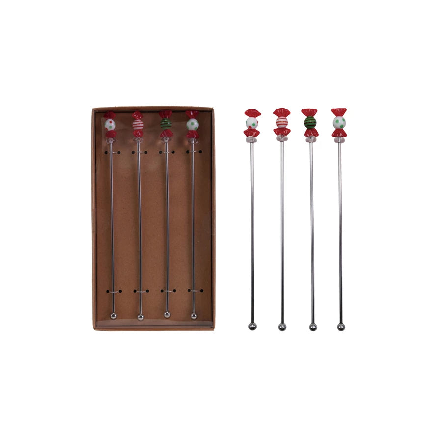 Holiday Blown Glass Stirrers