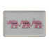 Enameled Metal Tray with Pink Elephants & Gold Edge "Drink, Drank, Drunk" ©