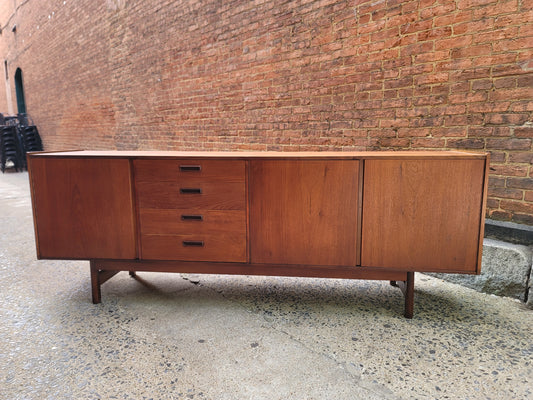 Danish Teak Credenza 112207 with 4 drawers and sliding doors