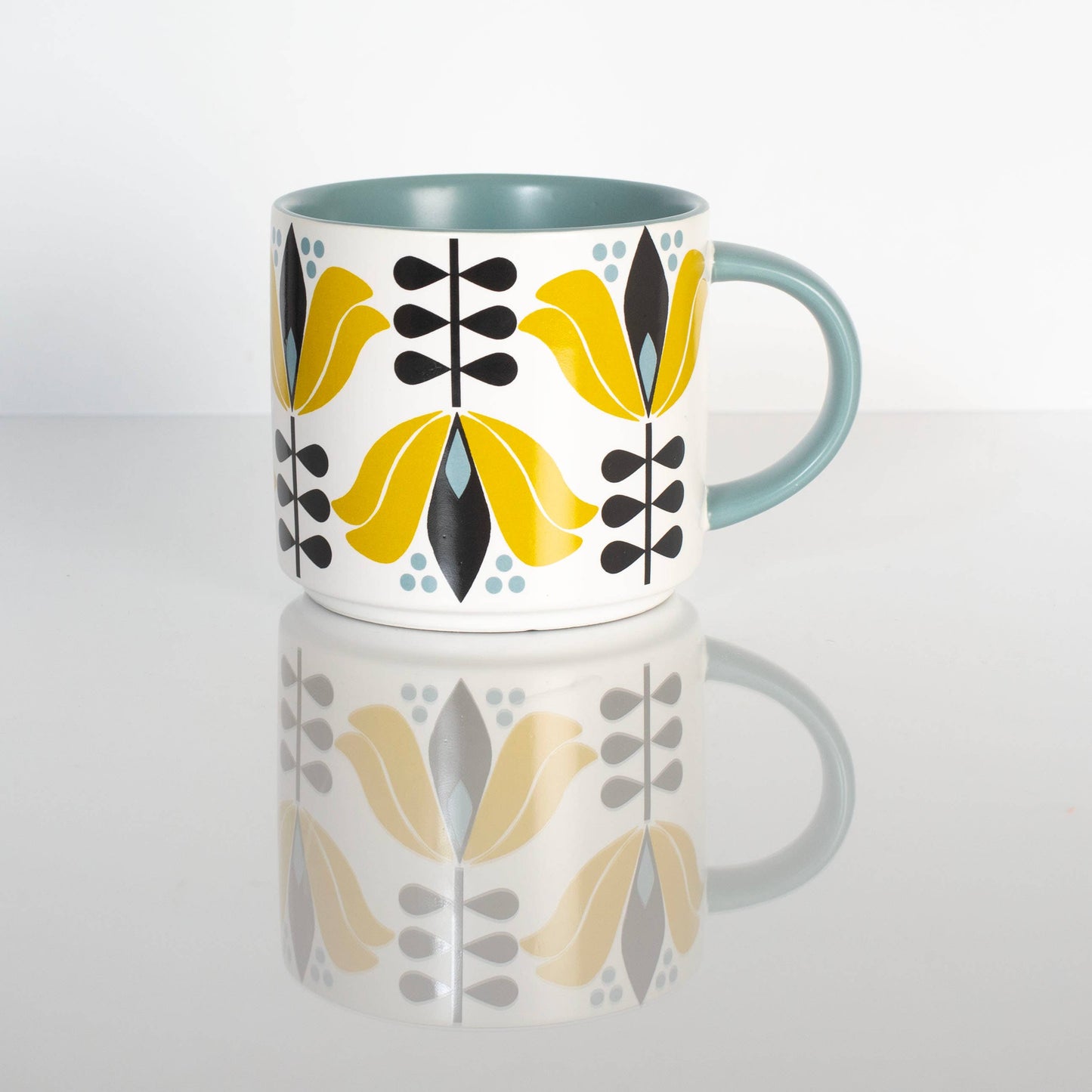 Retro Yellow Lotus Coffee Mug