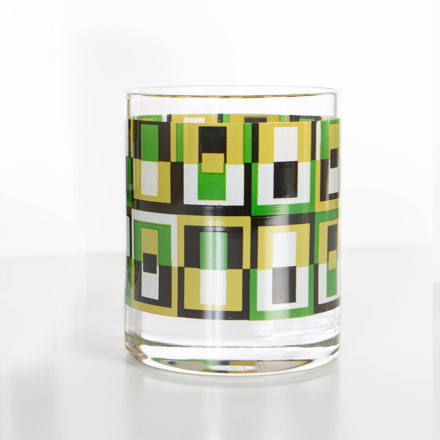 Retro Green Square Vintage Style Cocktail Glass