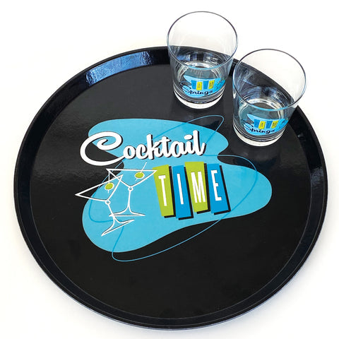 Cocktail Time 16" Round Tray