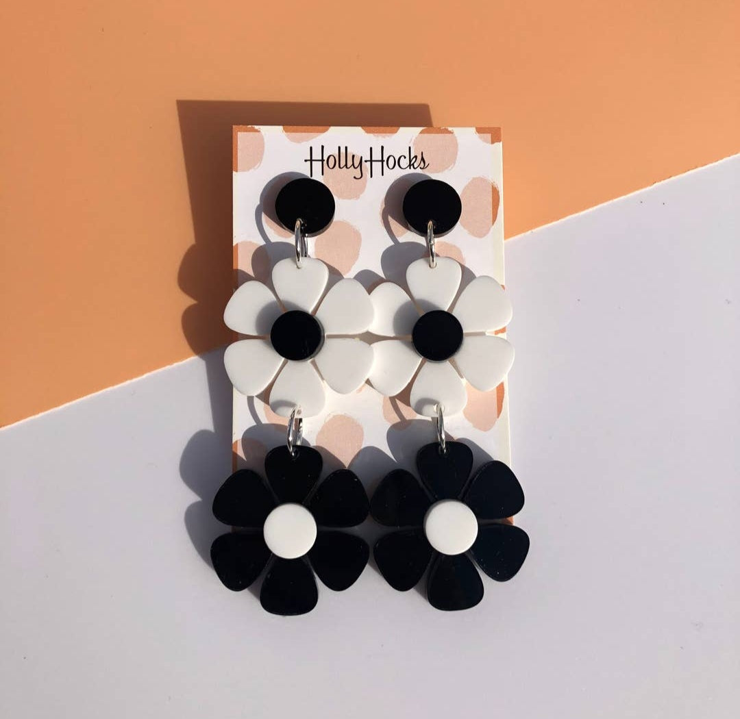 HollyHock Double Flower Earring