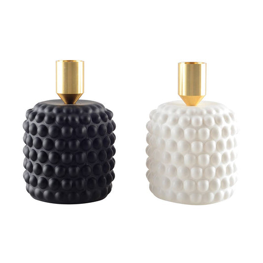 Black - White Bubble Candle Holder - Vintage MC