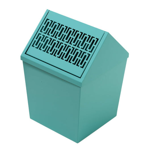 Breeze Block Swing Lid WasteBin - turqoise - Vintage MC