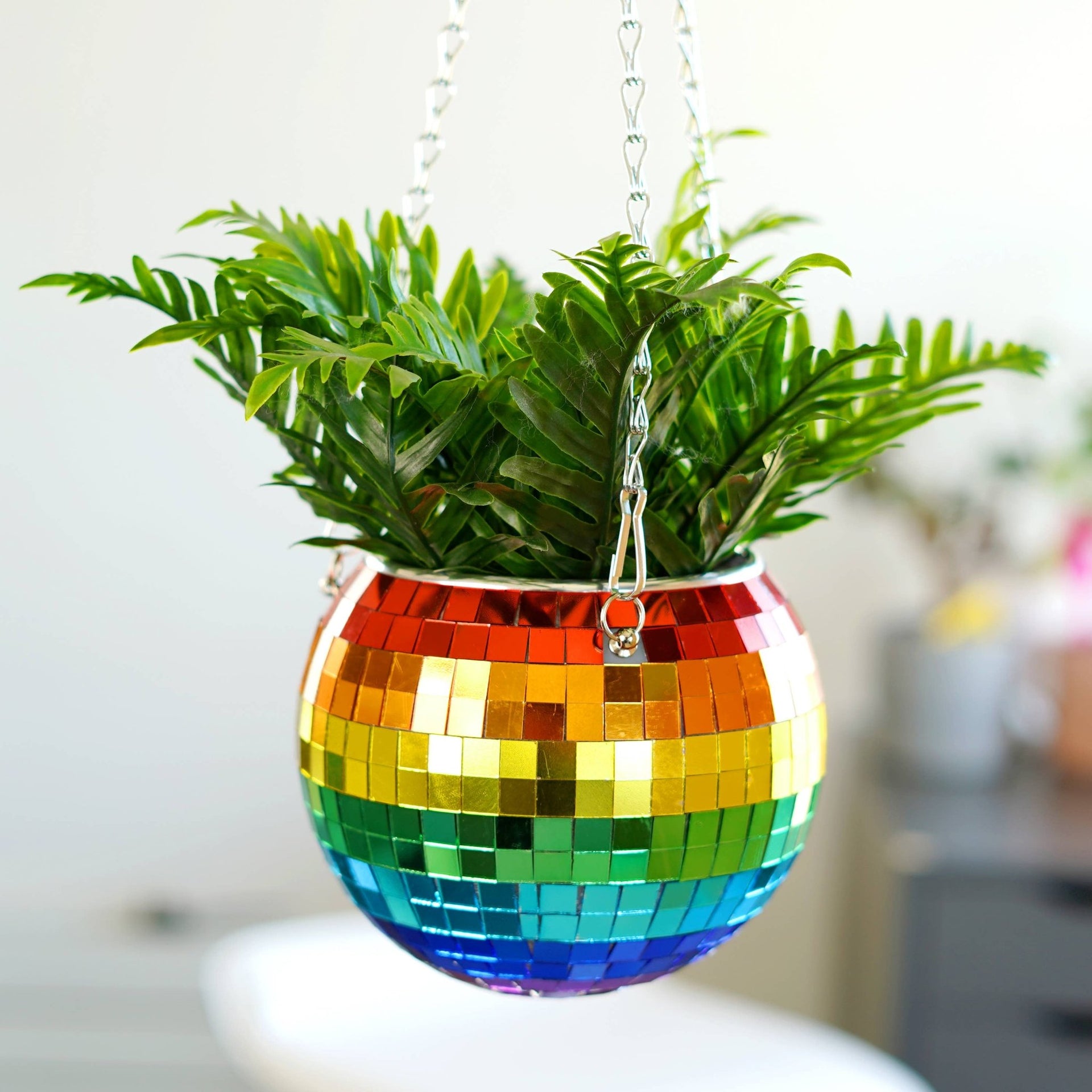 mirror ball hanging planter Disco Ball Hanging Planter