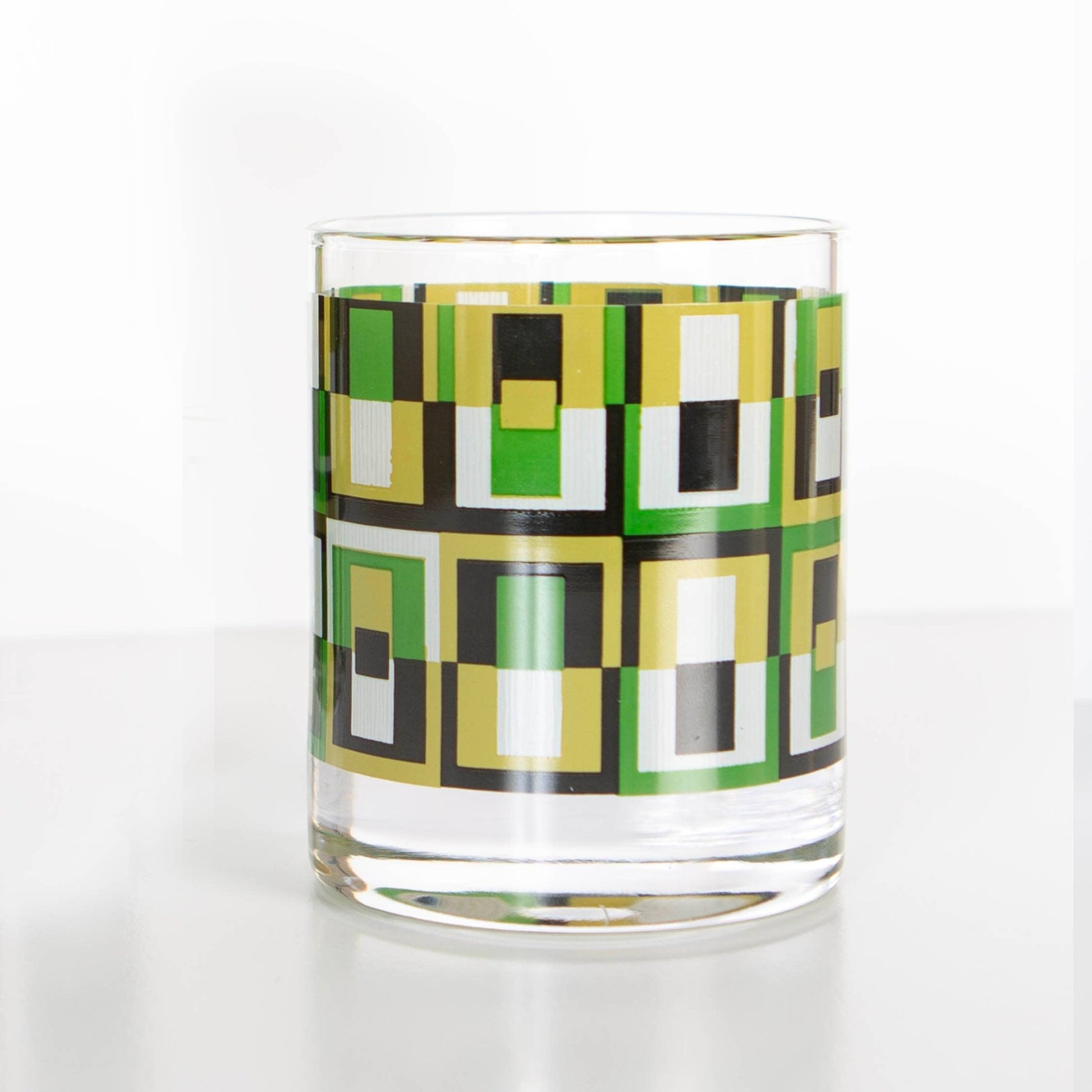 Retro Green Square Vintage Style Cocktail Glass - Vintage MC
