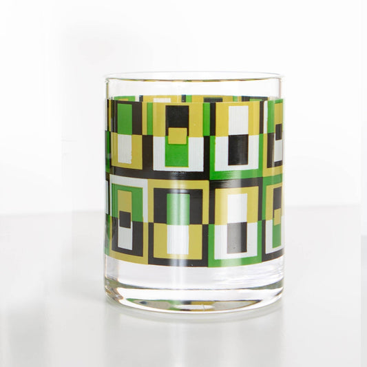 Retro Green Square Vintage Style Cocktail Glass - Vintage MC