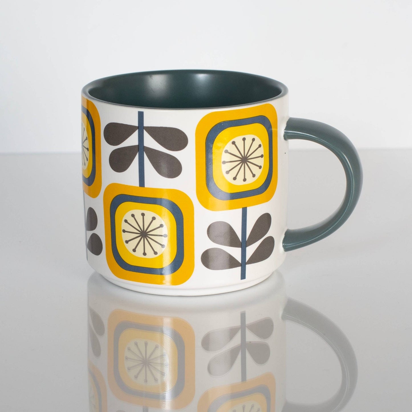 Retro Sunflower Matte Coffee Mug - Vintage MC